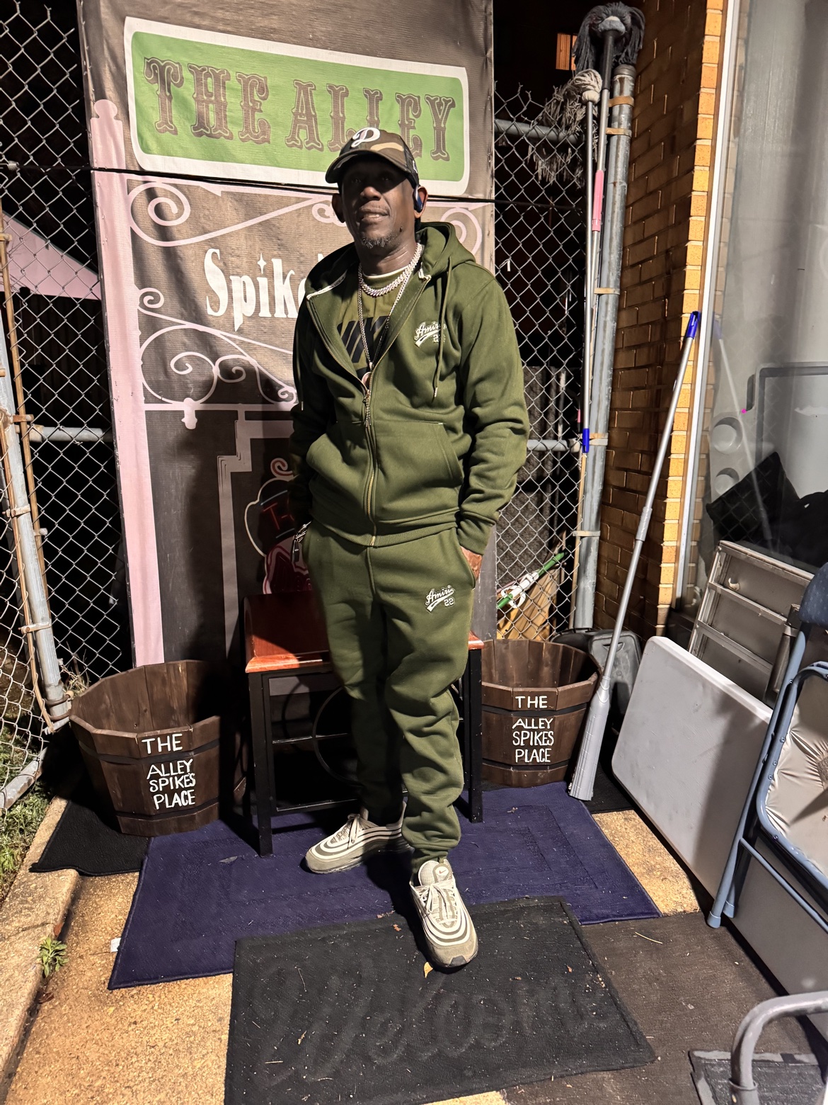 Steven Coleman, aka Spike, standing outside The Alley